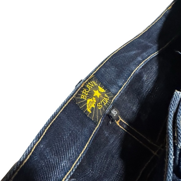 Brave Star Selvedge Jeans Straight Leg Button Fly Dark Denim USA Mens Size 35x28 - Picture 6 of 7